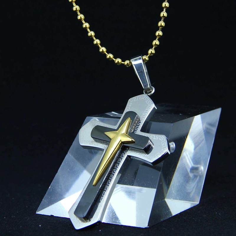 China Fashion Top Trendy Stainless Steel Cross Necklace Pendant LPC399 wholesale