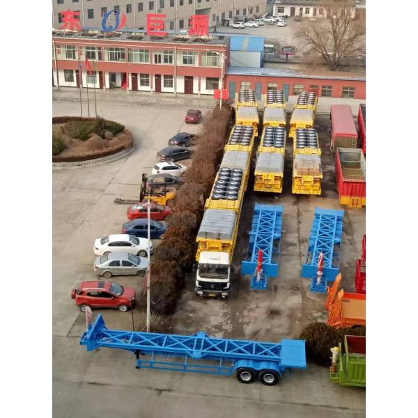 Japan Market Semi Truck Flatbed Trailer with 80T Max Payload and Hydraulic Ladder
