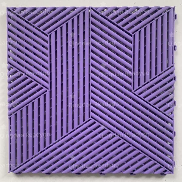 Quality Rib Self-Draining warehouse plastic flooring Garage floor tiles interlocking grid floor for sale