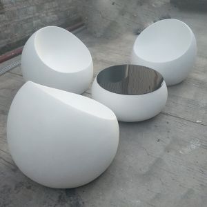 Lightweight Fiberglass Resin Furniture Bench Table Sets In Customized Design