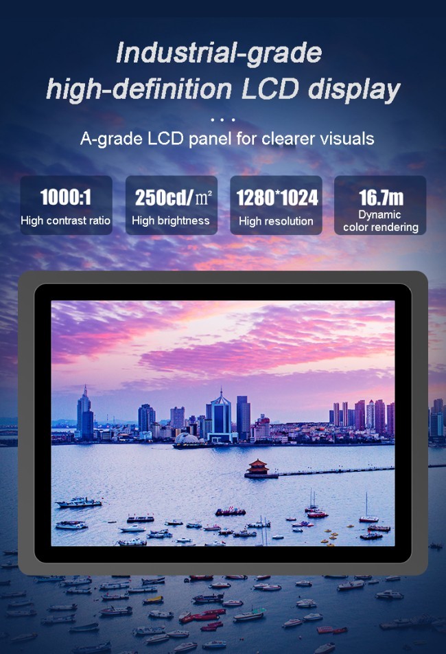 21.5 Inch LCD Industrial Monitor Ip65 Panel Wall Mount Embedded Capacitive Touch Screen Display Industrial Panel Pc