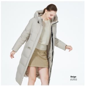 Fashionable Long Puffer Jacket Women Polyester Puffer Coat Women