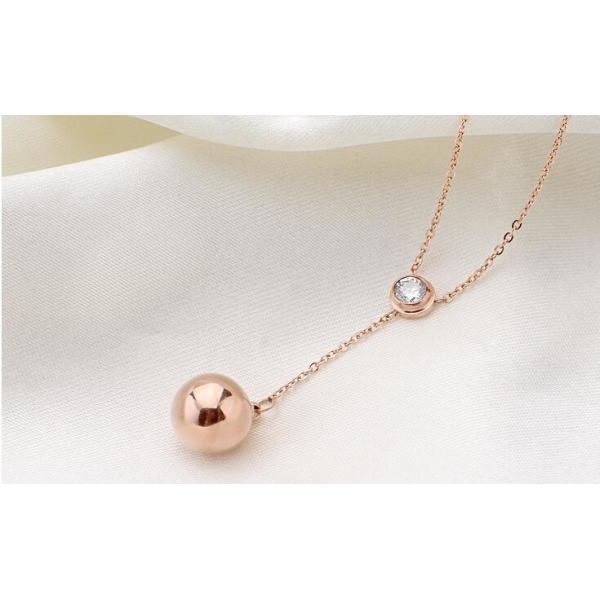China Fashion Jewelry Necklace Stainless Steel Rose Gold Diamond Necklace wholesale