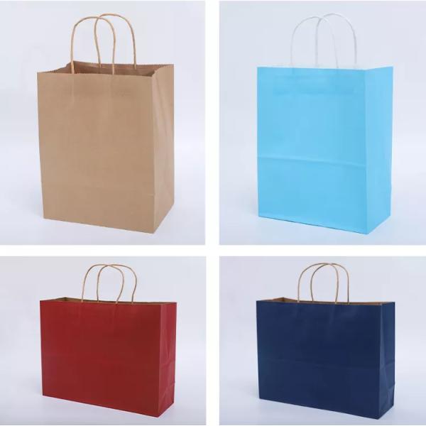 LOGO Printing Kraft Takeaway Bags shopping Gift Packaging Bag Biodegradable