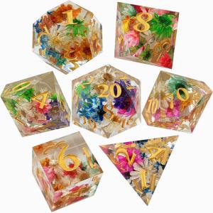 Multipurpose Polyhedral Resin Dice , Portable Handmade Sharp Edge Dice