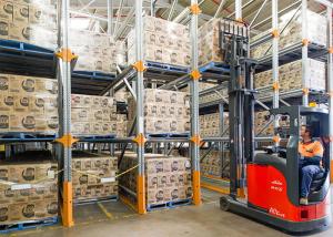 Forklift Drive In Pallet Racking Powder Coated 2-6 Adjustable Layers Easy Operation