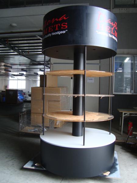 Quality Permanent MDF Wooden Branded Display Stands With Graphic Multip Shelves for sale