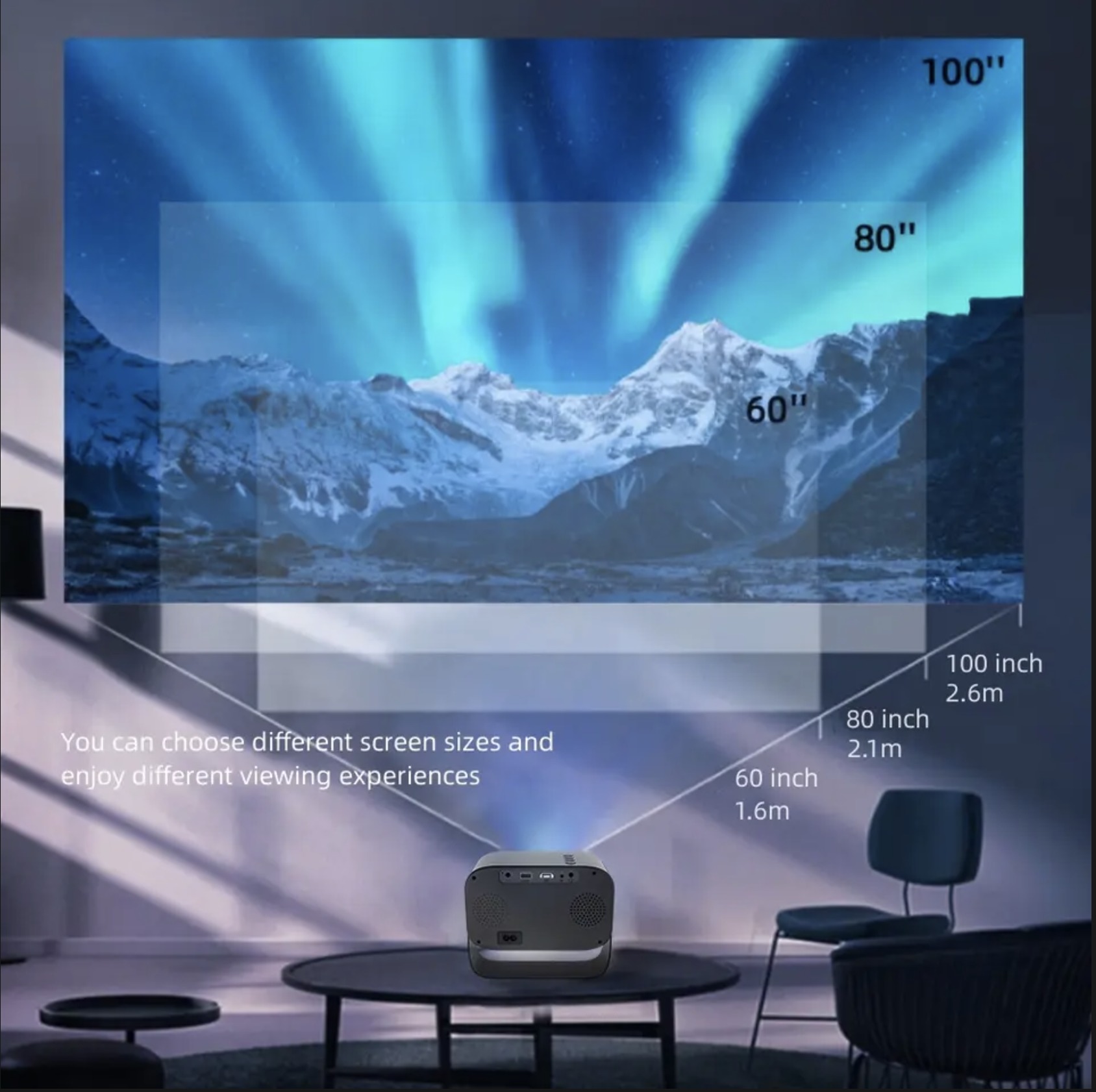 K1 Mini Projector showing WiFi 6 connectivity