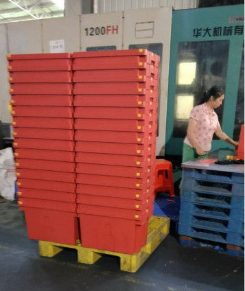 Stacking Nesting Solid Plastic Tote Box Standard Size 600*400mm