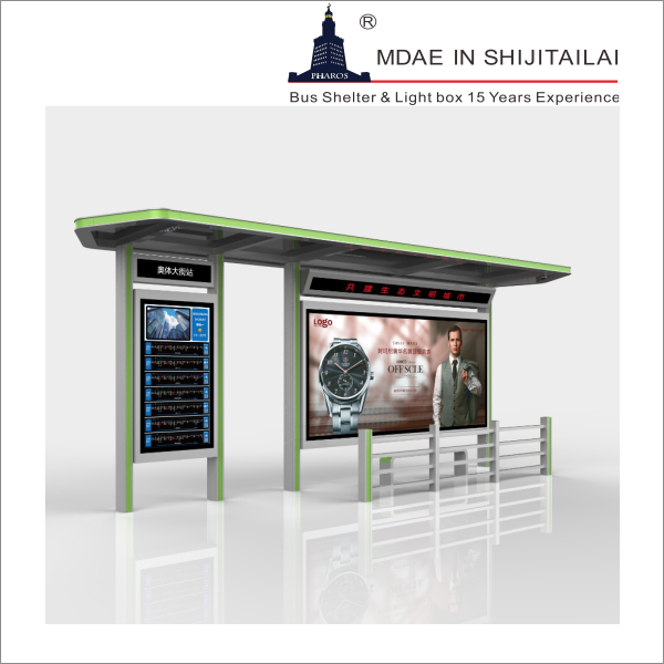Outdoor Light Box L4000mm Wifi Solar Bus Shelter