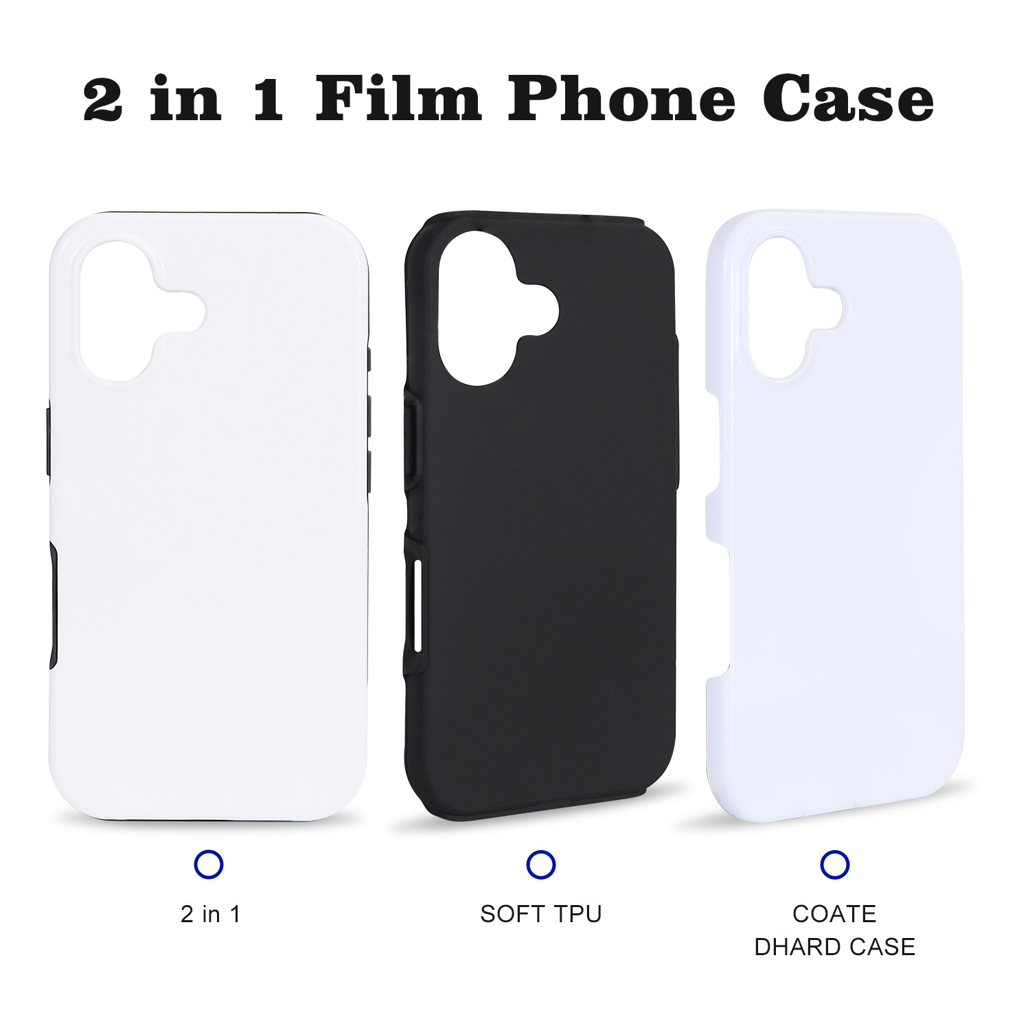 Vacuum Press Coating 3d Sublimation Mobile Cover 2 Layers Cell Phone Cover