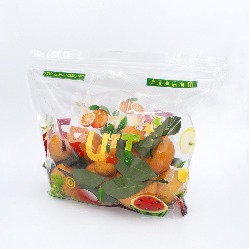 Watermelon Fruit Reusable Zipper Pe Plastic Fresh Vegetable Packaging Bag
