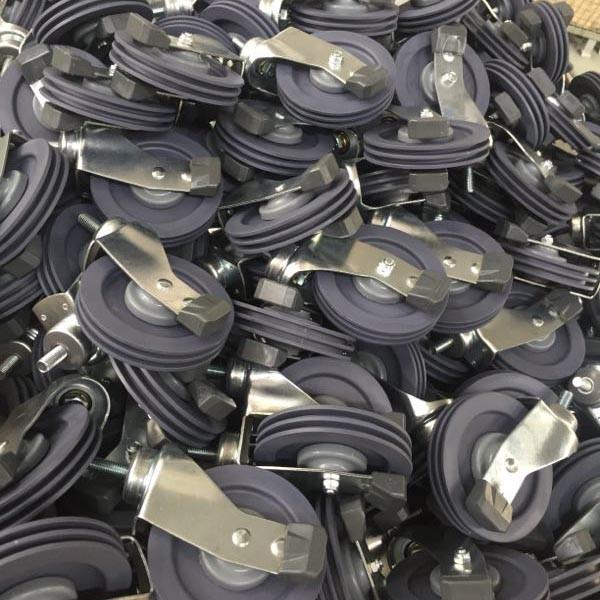 Quality M12x15mm Threaded Stem Polyurethane Wheel 5 Inch Shopping Trolley Castors Supplys YLcaster for sale
