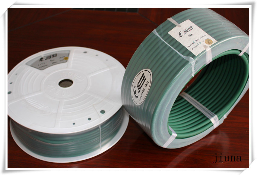 Drak Green Color Rough Polyurethane Round Belt For Textile , Pu Round Belt