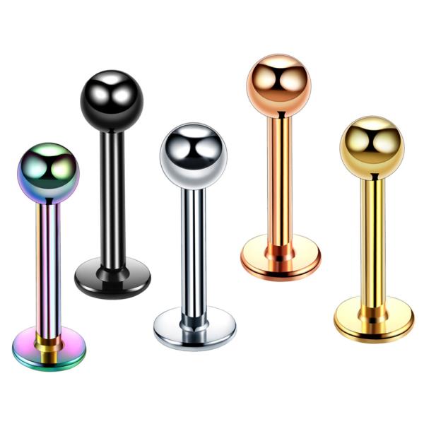 Surgical Steel Assorted Colors Zircon Labret Stud Lip Piercing Ear Cartilage Tragus Helix Ring Fashion Charming Jewelry