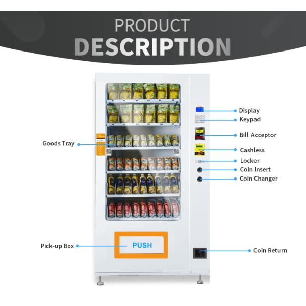 Automatic Snack Food Vending Machines , Self Service Food Vendor Equipment