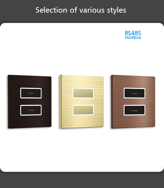 Intergrated Type Wall Push Switch Square Buttons Style RS485 Protocol