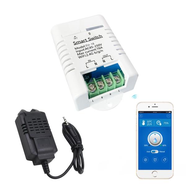 WiFi Smart Switch Temperature Humidity Monitor Kit With Amazon Alexa Google Home