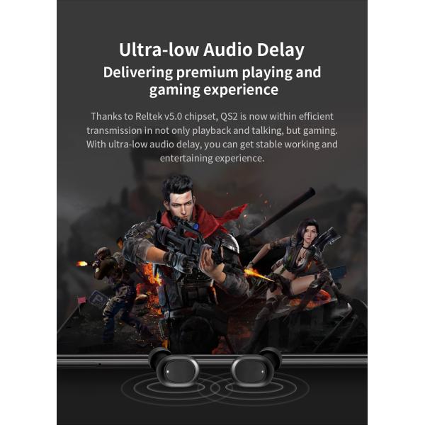 QS2 Tws Bluetooth V5.0 Headphones 3D Stereo Sports Wireless Earphones Dual Microphone Waterproof Earbuds