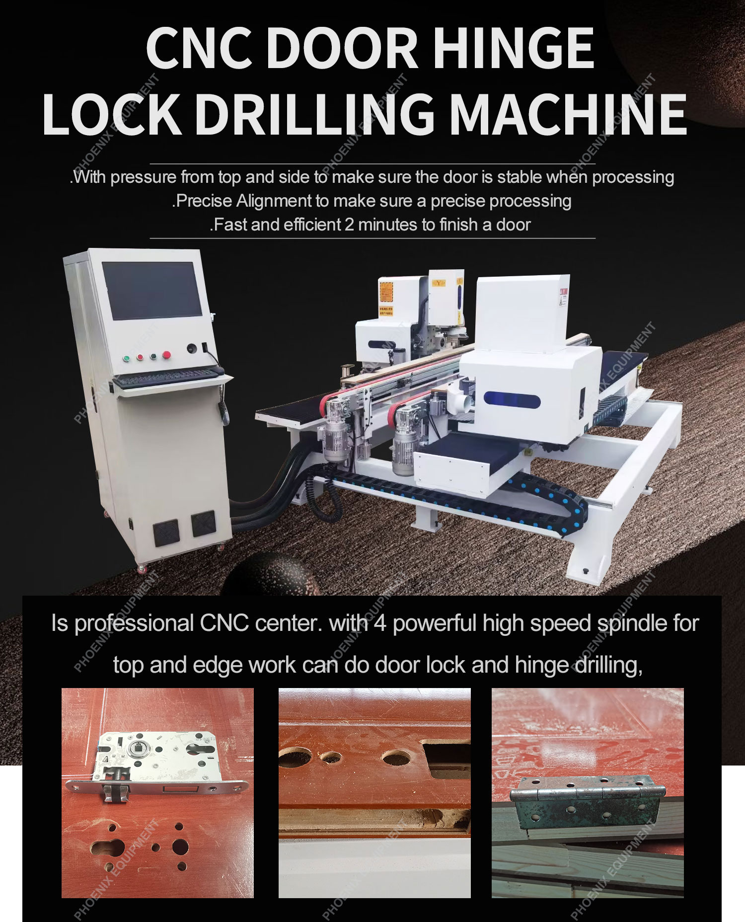 Fully automatic CNC locking machine for double head locking Door lock hinge
