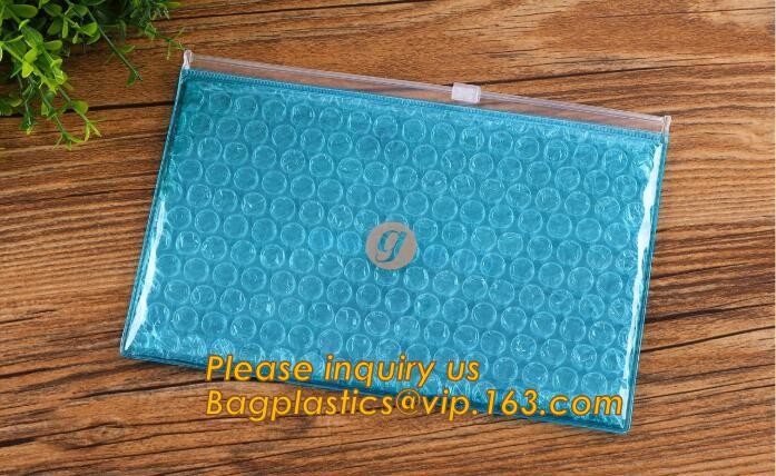 Cosmetic Slider Zip lockk Bubble Bags Bubble Slide Pouch,Zip lockk esd bubble bag bubble packaging wrap cosmetic pouch slide