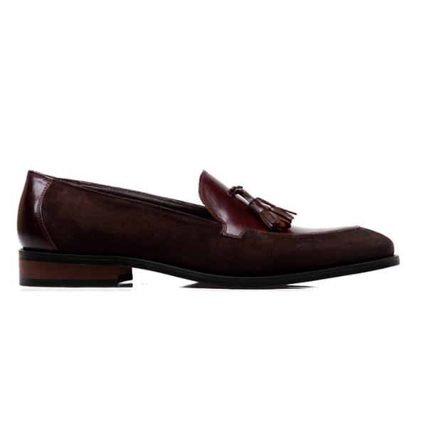 Tassel Penny Suede Leather Dress Shoes , Spring / Autumn Mens Leather Slip On Shoes