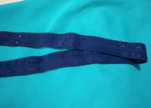 China 100% Polyester / Nylon Knitted Folded Elastic Ribbon With Logo Embossed wholesale