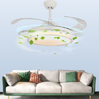 China Arcylic White Retractable LED Ceiling Fan Remote Control 42 inch wholesale