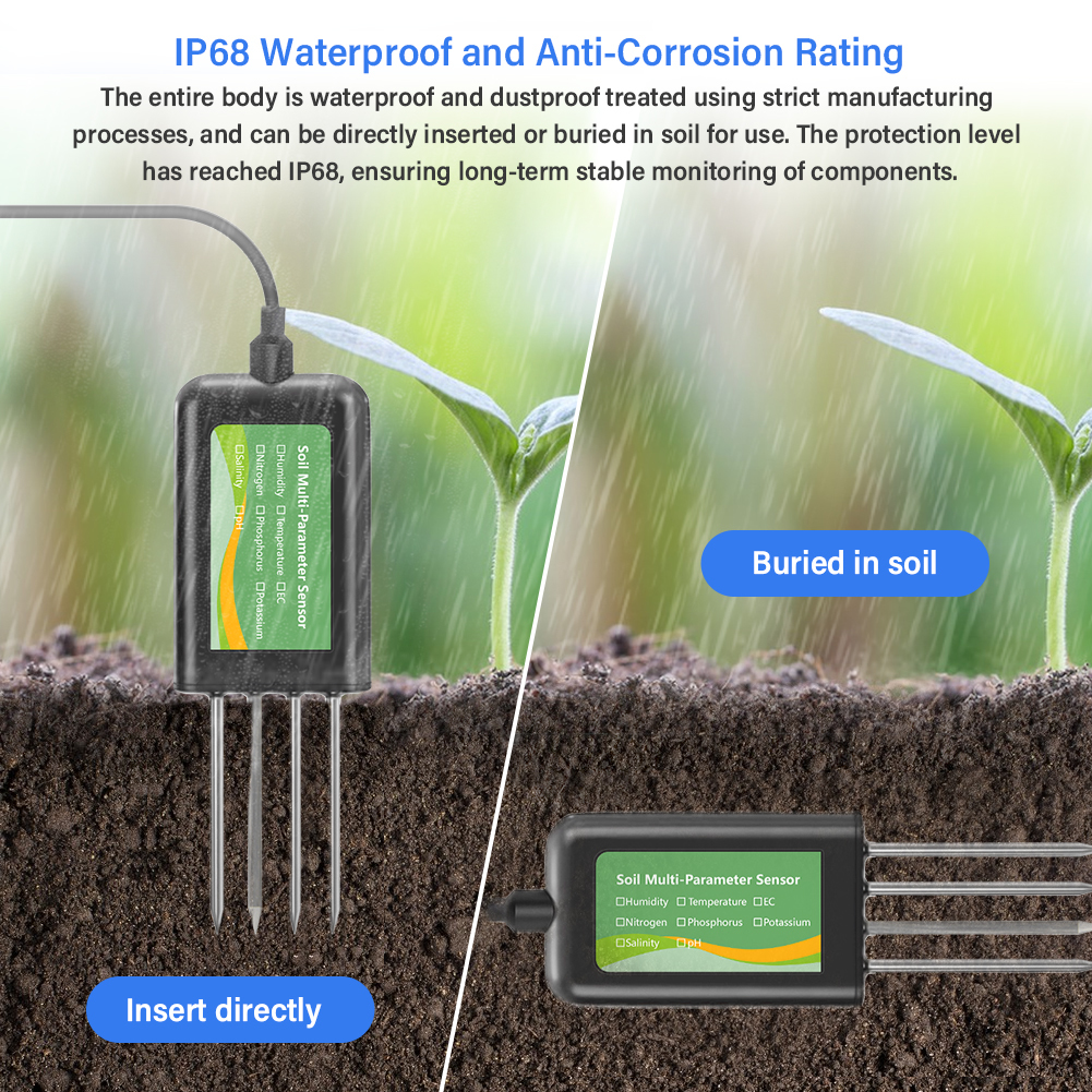 Smart 8-in-1 Soil NPK EC PH Temperature Moisture Sensor USB Multi-Parameter Analyzer For Precision Farming