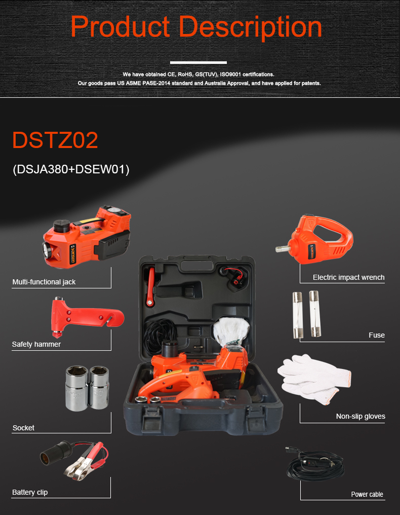 12V Electric Hydraulic Jack Kit With Inflator Pump Dual Function