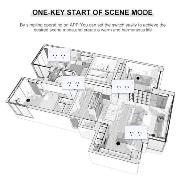 Smart Wifi Wall Socket Us Glass Panel Double Phone Alexa Google Voice Operated Tuya Smart Home System