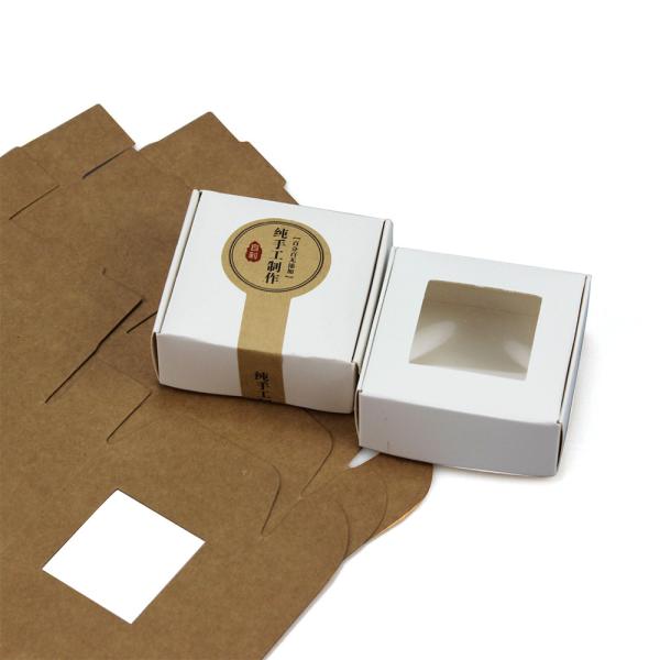Quality Square shaped soap packaging box with clear window for sale