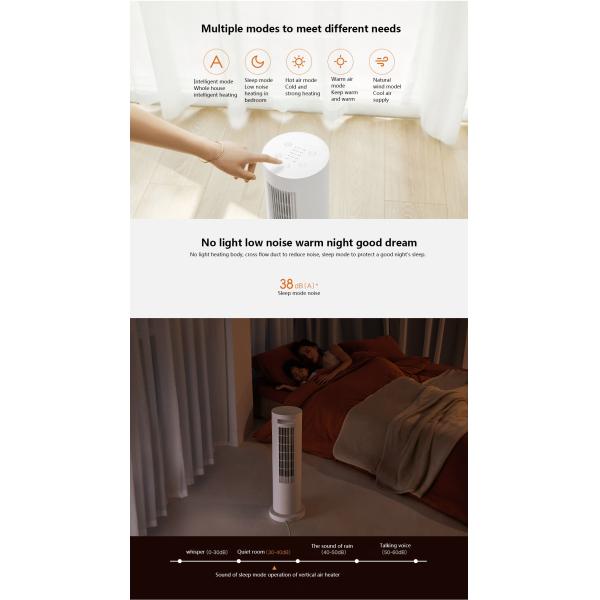 Xiaomi Mijia Electric Heater2100W Infrared Probe Sensing PTC Heating Vertical Control By Smart APP