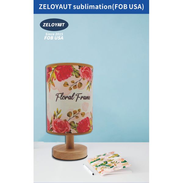 ZELOYAUT Sublimation Led Lantern Wood Base Desktop USB Night Lamp Sublimation PET Blanks Desktop Night Lamp for Home Decor