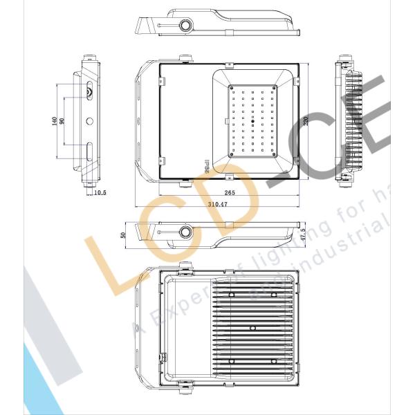 5000k 45 Degree Beam Angle 50W LED SMD Flood Light