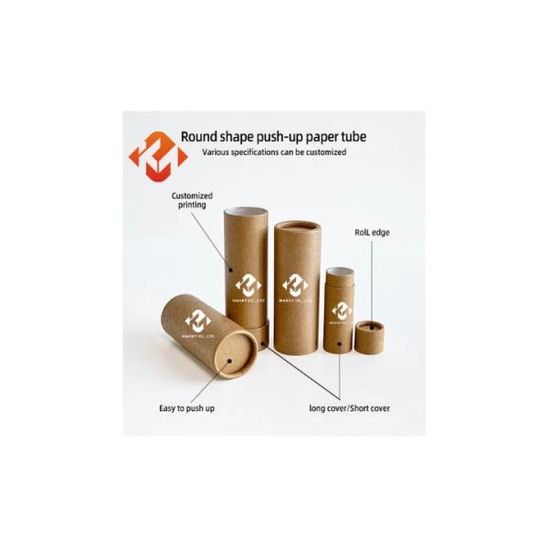 Compostable Push Up Paper Tube Oval Paper Deodorant Container Travel Friendly
