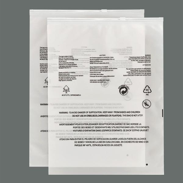 High Quality Custom Durable Transparent Frosted Zipper Poly Bag For Packaging
