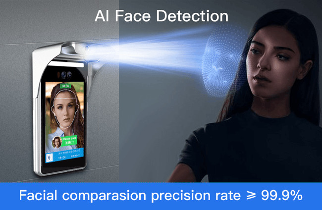 8 Inches Touchless Temperature Scanning Kiosk With Dual Cameras