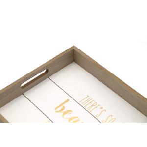 Simple Style Wooden Lap Tray 35 X 25 X 4.5 Cm Paper Printing Technique