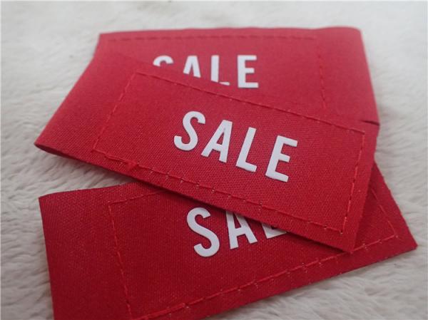 Quality Silk Printing White Logo On Woven Clothing Labels For Jacket Comfortable for sale