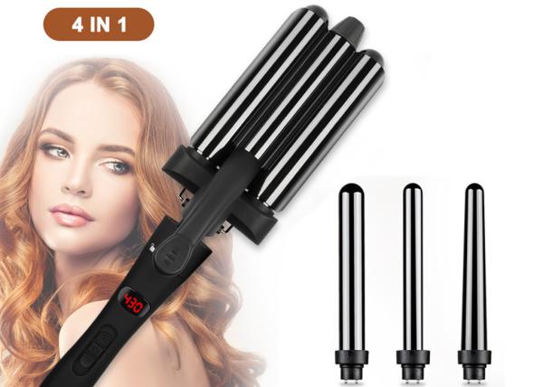Quality Ceramic Tourmaline Barrels Interchangeable Curling Iron Set LCD Temp Control for sale