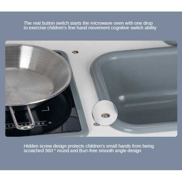 Large 82.5cm Refrigerator Wooden Miniature Kitchen Set Stove White Black