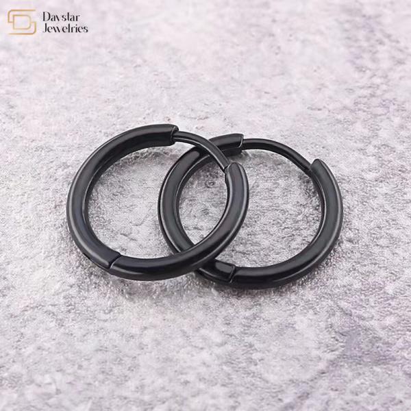 Titanium Steel Hoop Earrings , Small Round Circle Huggie Earrings Jewelry