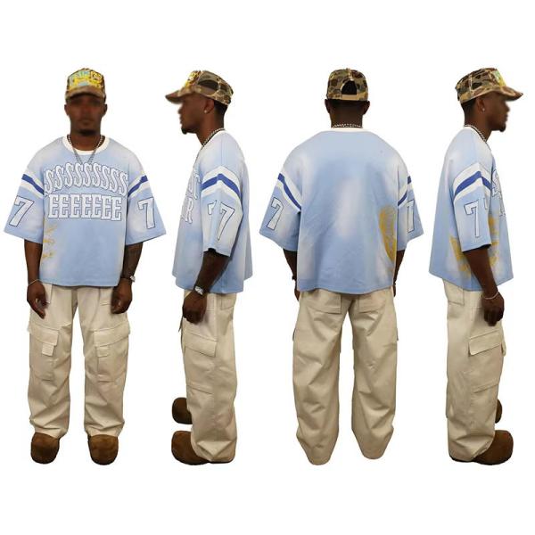 Quality Oem Clothing Manufacturer Custom Jersey Hip Hop Style Oversize Print Baggy Shirts Sports Wear Heavyweight Boxy Tee Shirt for Men for sale