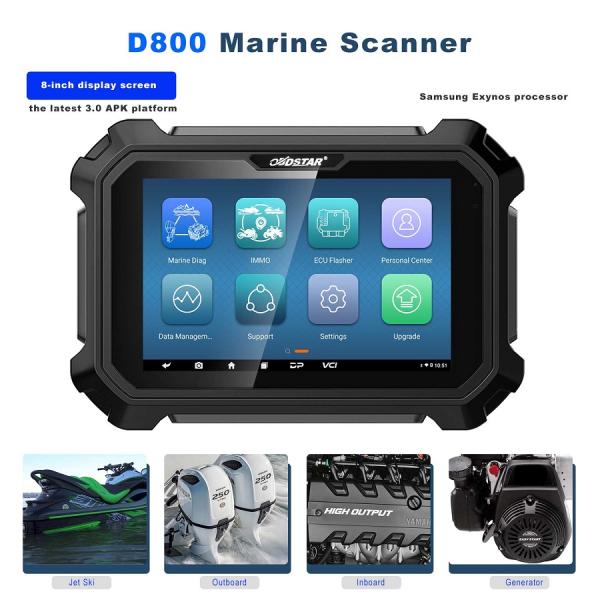 OBDSTAR D800 A+B+C+D Full Configuration Marine Diagnostic Tool for Jet Ski/ Outboard/ Inboard/ Generator