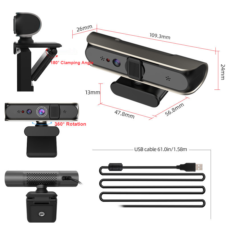 K50P Viewing Angle ≤80° Face Recognition External Camera for Live Body Detection and ID Comparison Industrial Camera