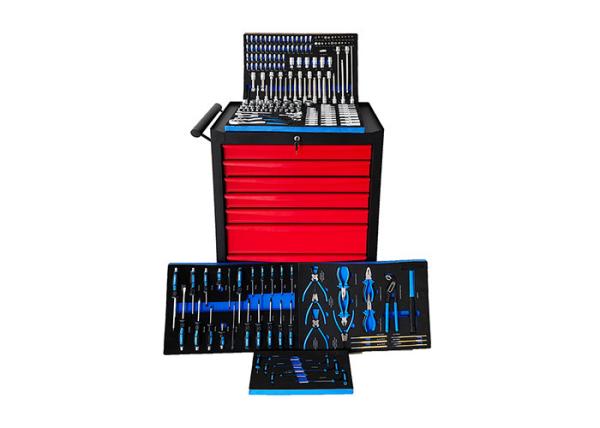Quality 27 Inch 7 Drawer Garage Storage Cabinet 225 Pcs Socket Wrench Set Fixed Casters for sale