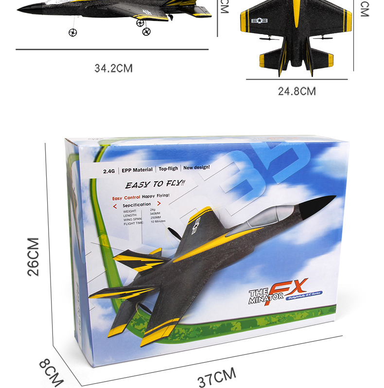 2.4G 2CH Fx635 Fixed Wing EPP Foam RC Glider Airplane F35 RTF Remote Control Plane Model with AA*2 Controller Battery