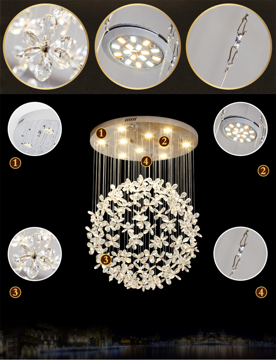 Modern Luxury Crystal Led Ceiling Chandelier For Living Room Large Butterfly Light hanging lamp（WH-NC-51）