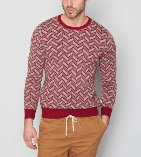 Quality Half Wool / Cotton Double Layer Sweater , Jacquard Winter Pullover Sweaters for sale